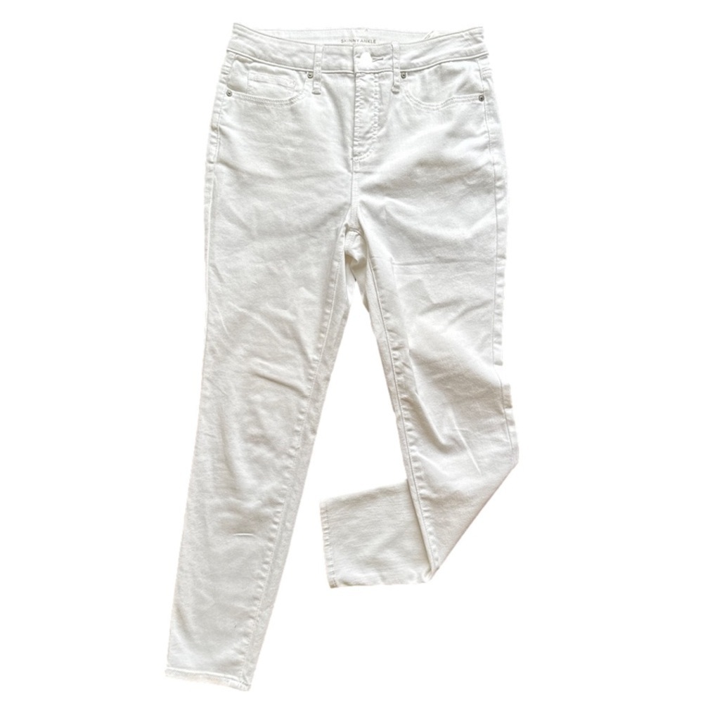 🤍👖 CHICO’S Women’s High Rise Ankle Skinny Jeans Size 4 ✨ Classic White - Picture 2 of 15